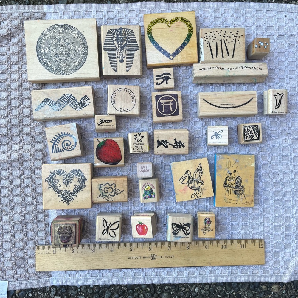 Vintage Rubber Stamp Large Lot Variety Random